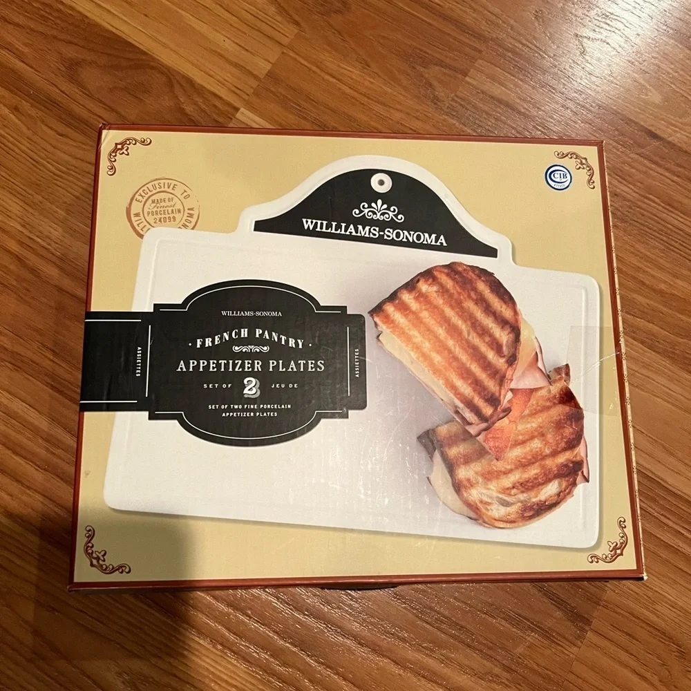 Williams Sonoma French Pantry Appetizer Plates- Set Of 2